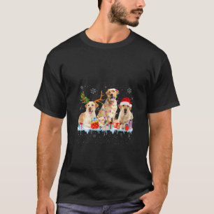 Labrador Retriever Santa Reindeer Light Snow Xmas T-Shirt