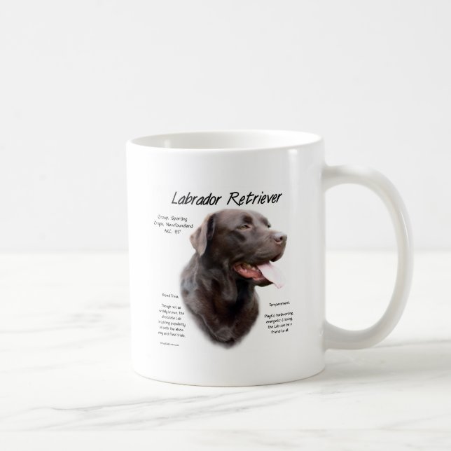 Labrador Retriever (Schokolade) Historisches Desig Kaffeetasse (Rechts)