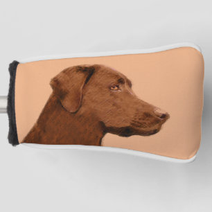 Labrador retriever (Schokolade) malend - Golf Headcover