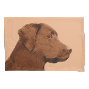 Labrador Retriever (Schokolade) Malerei - Hundekun Kissenbezug