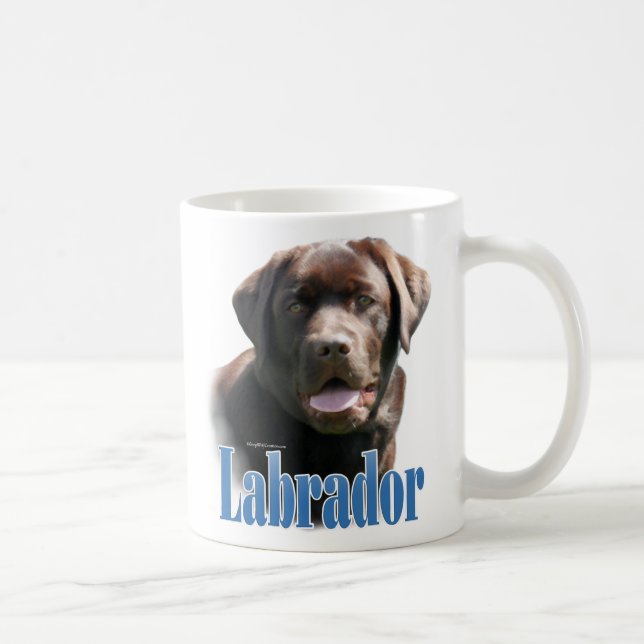 Labrador Retriever (Schokolade) Name Kaffeetasse (Rechts)