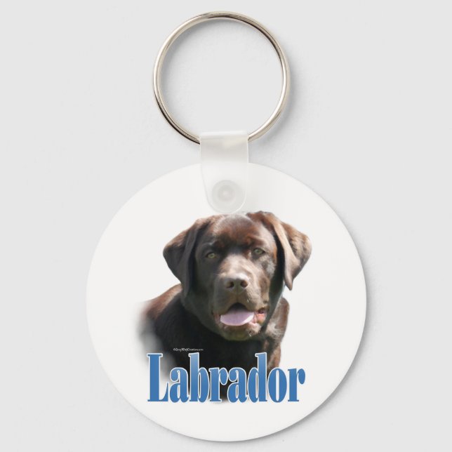 Labrador Retriever (Schokolade) Name Schlüsselanhänger (Vorderseite)