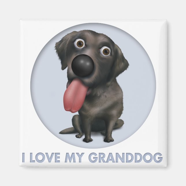 Labrador Retriever (Schwarz) Großhund Magnet (Vorne)