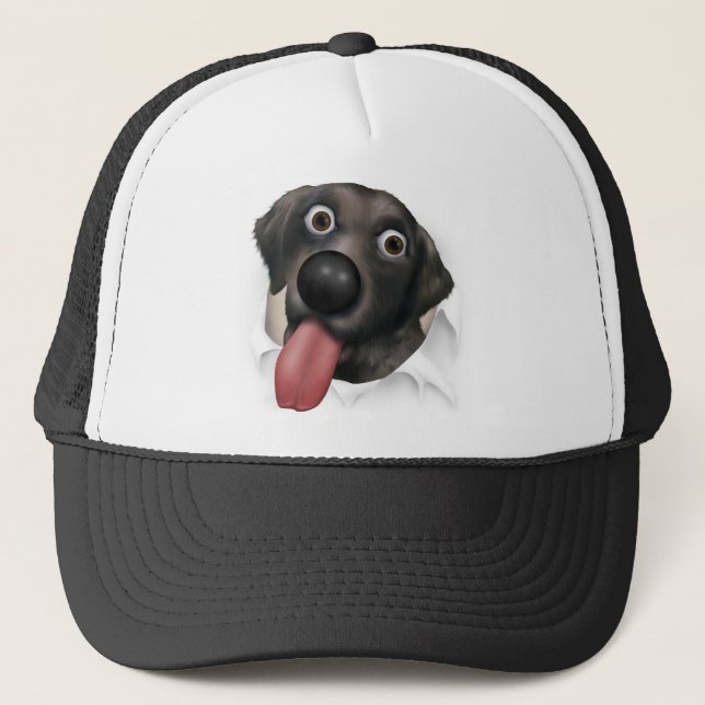 Labrador retriever (schwarz) heraus sprengend truckerkappe (Vorderseite)