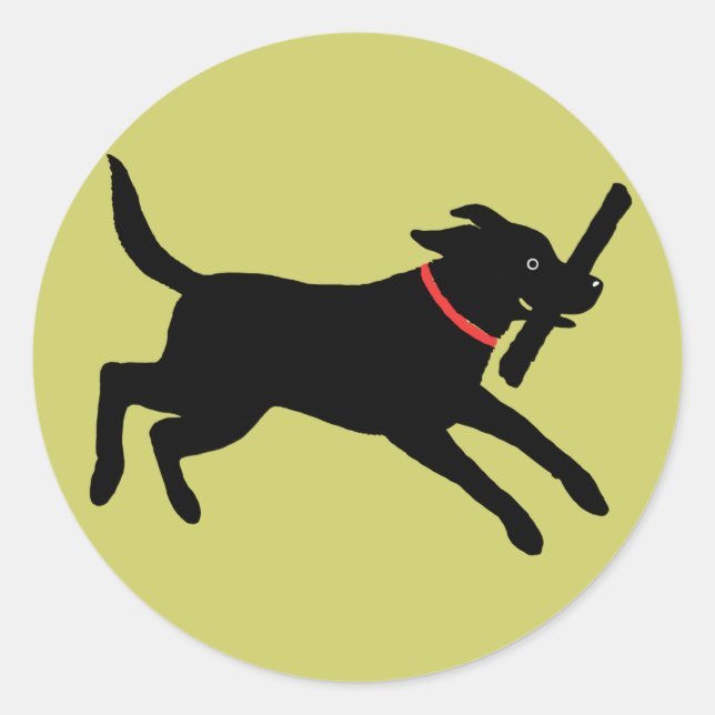 Labrador Retriever (schwarz) Runder Aufkleber (Vorderseite)