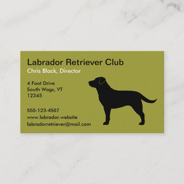 Labrador Retriever (schwarz) Visitenkarte (Vorderseite)