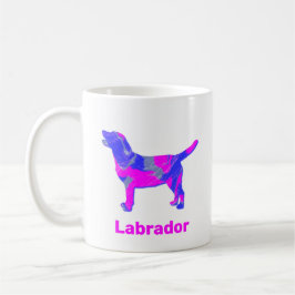 Labrador Retriever Silhouette Crazy Hot Pink Kaffeetasse