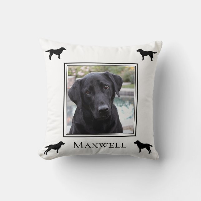 Labrador Retriever Silhouette mit Foto Kissen (Vorderseite)