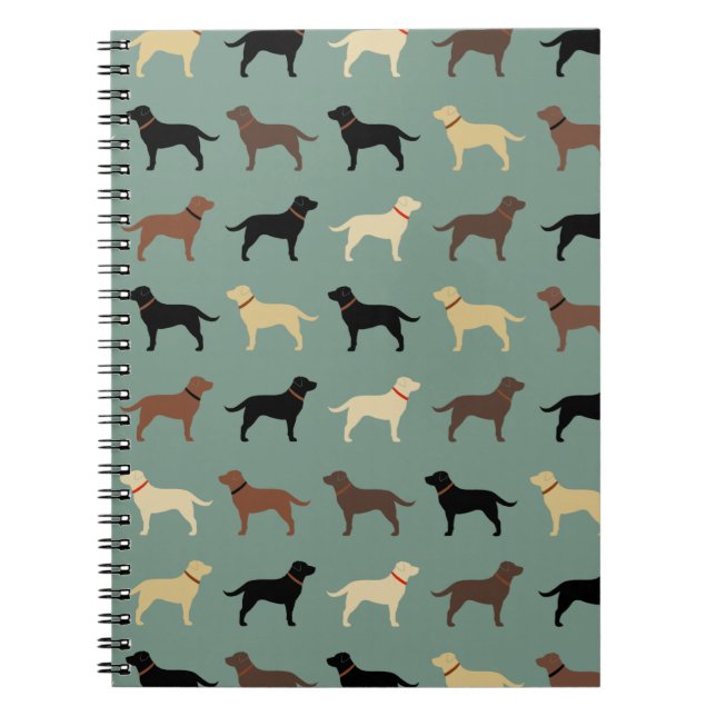 Labrador Retriever Silhouette Muster Labrador Notizblock (Vorderseite)