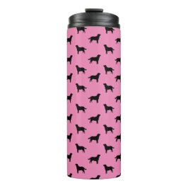 Labrador Retriever Silhouette Muster rosa Thermosbecher