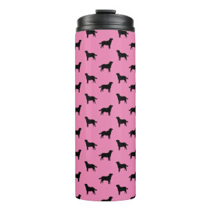 Labrador Retriever Silhouette Muster rosa Thermosbecher