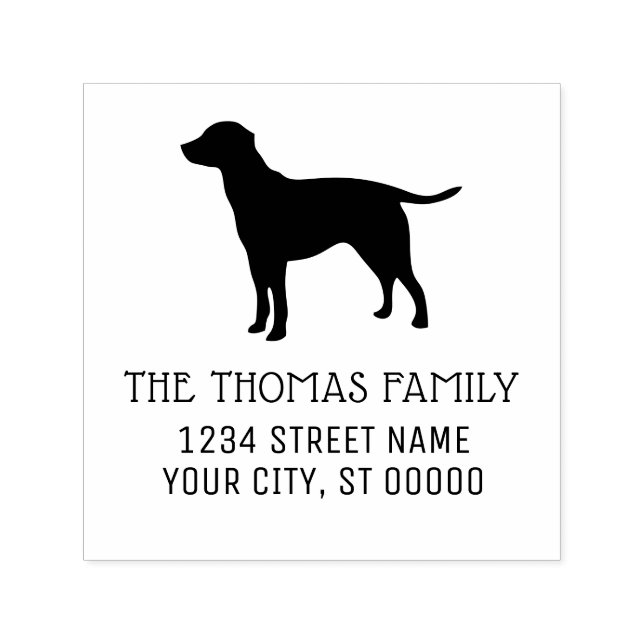 Labrador Retriever Silhouette Name Address Permastempel (Design)