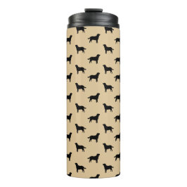 Labrador Retriever Silhouette Pattern Beige Thermosbecher