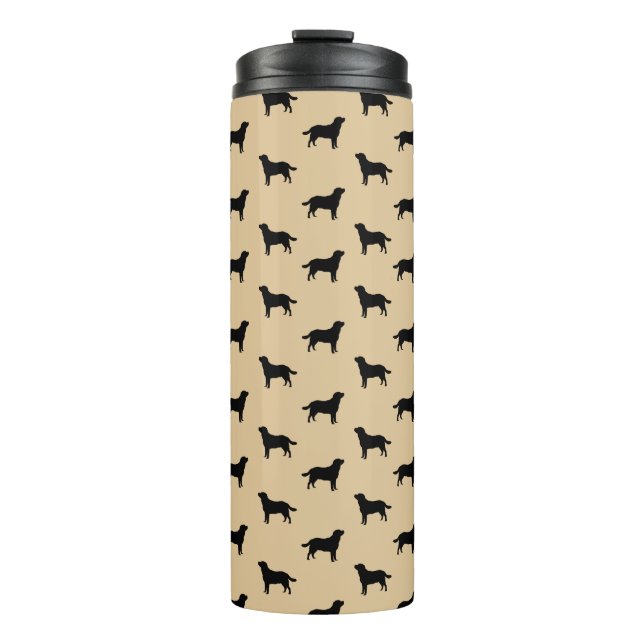 Labrador Retriever Silhouette Pattern Beige Thermosbecher (Vorderseite)