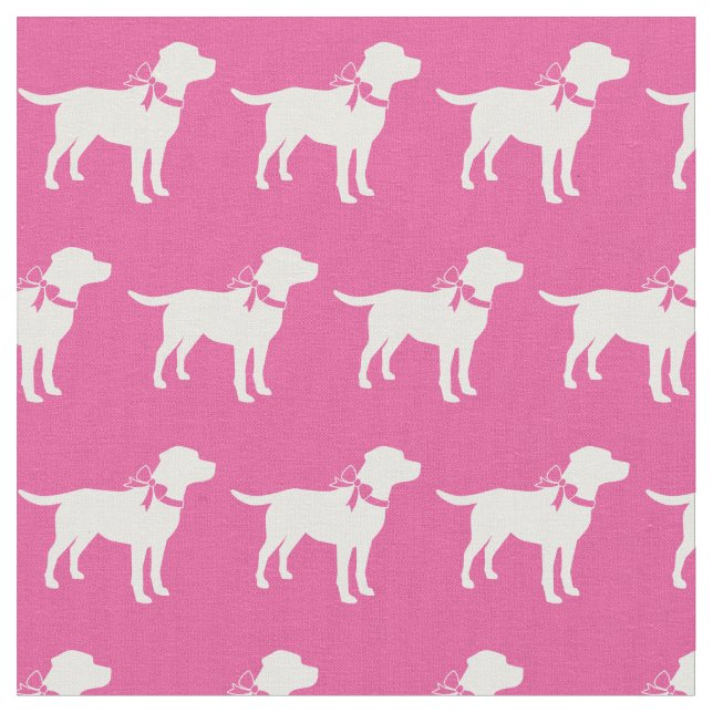 Labrador Retriever Silhouette Pet Pink Stoff (Nahaufnahme)