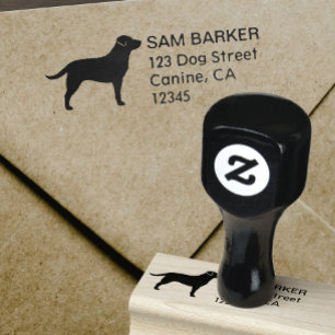 Labrador-Retriever-Silhouette-Rücksendeadresse Gummistempel