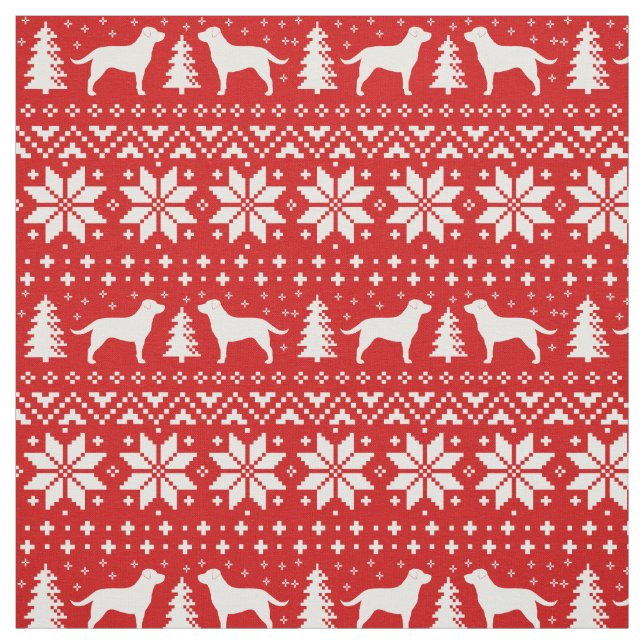 Labrador-Retriever-Silhouette-Weihnachtsmuster Stoff (Muster)