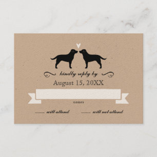 Labrador Retriever Silhouetten Hochzeit RSVP Karte