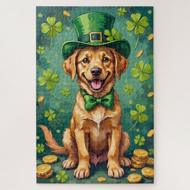 Labrador Retriever St. Patrick’s Tag Glückshund (Vertikal)