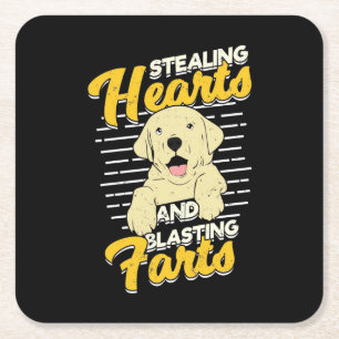 Labrador Retriever Stealing Hearaling Rechteckiger Pappuntersetzer