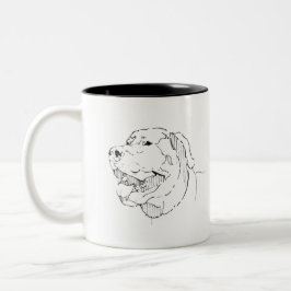 Labrador Retriever Tasse, Hunde-Linienkunst Zweifarbige Tasse