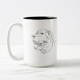 Labrador Retriever Tasse, Hunde-Linienkunst Zweifarbige Tasse