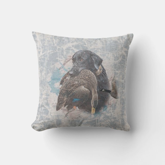 Labrador Retriever Tote-Metallzierband Kissen (Vorderseite)