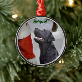 Labrador Retriever trifft Weihnachten Ornament Aus Metall
