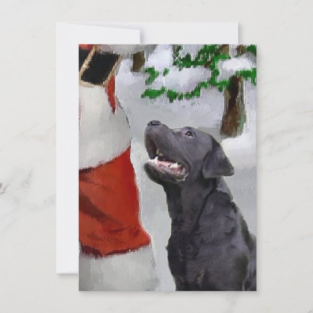 Labrador Retriever trifft Weihnachtskarte (Vorderseite)