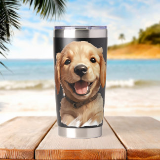 Labrador Retriever USA Flagge Hundeliebhaber Thermobecher