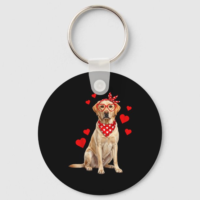 Labrador Retriever Valentines Day Dog Lover Heart  Schlüsselanhänger (Vorderseite)