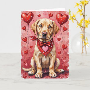Labrador Retriever Valentinstag Hund mit Herzen Karte