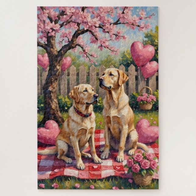 Labrador Retriever Valentinstag-Kunst (Vertikal)