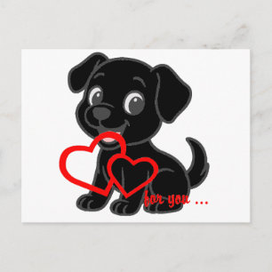 Labrador Retriever Valentinstag Postkarte