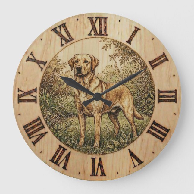 Labrador Retriever - Wanduhr (Vorderseite)