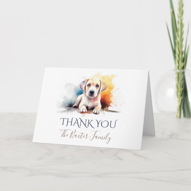 Labrador Retriever Wasserfarbe Danke Karte (Vorderseite)