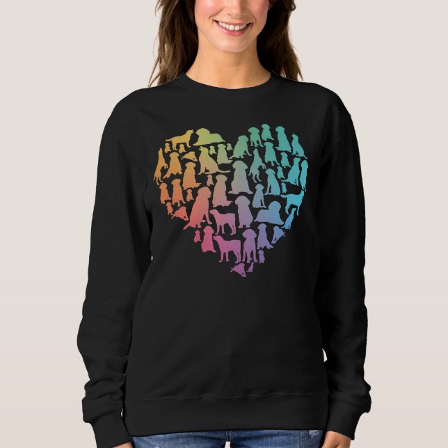 Labrador Retriever Wasserfarben Herzhunde Enthusia Sweatshirt (Vorderseite)