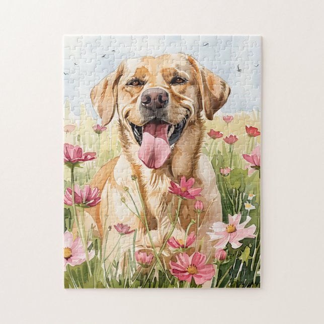 Labrador Retriever Wasserfarben-Puzzle (Vertikal)