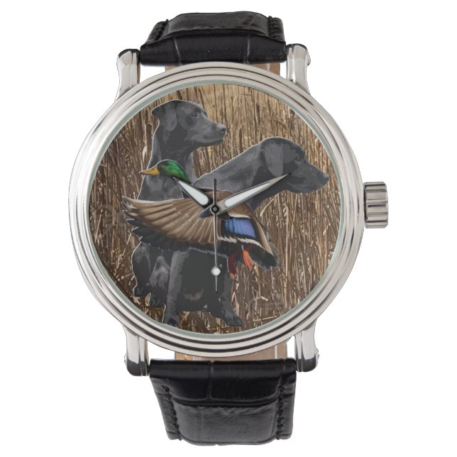 Labrador Retriever Watch, Entenjagd Armbanduhr (Vorderseite)
