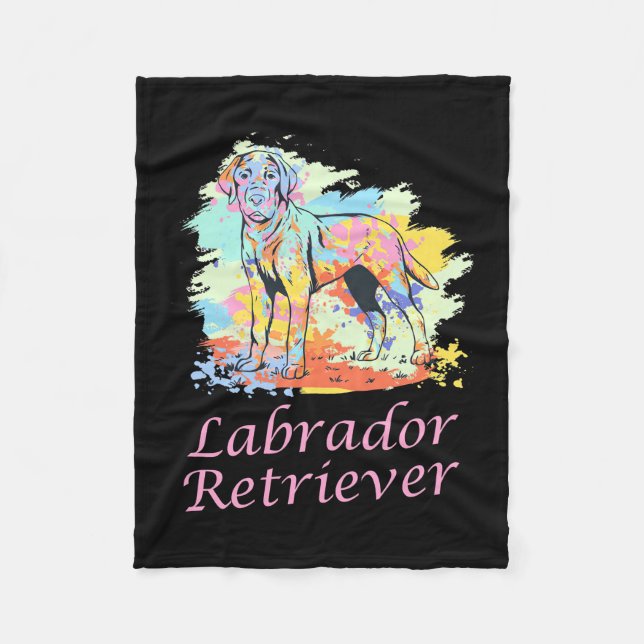 Labrador Retriever Watercolor Fleecedecke (Vorderseite)