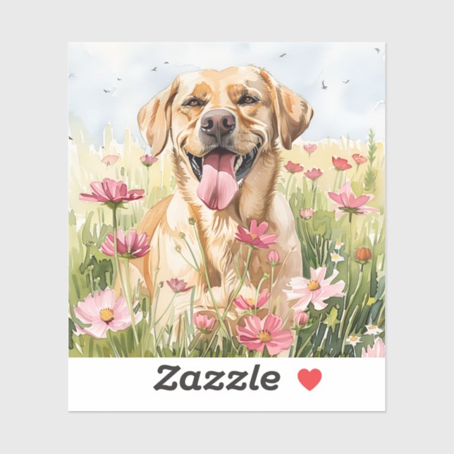 Labrador Retriever Watercolor Sticker (Feuille)