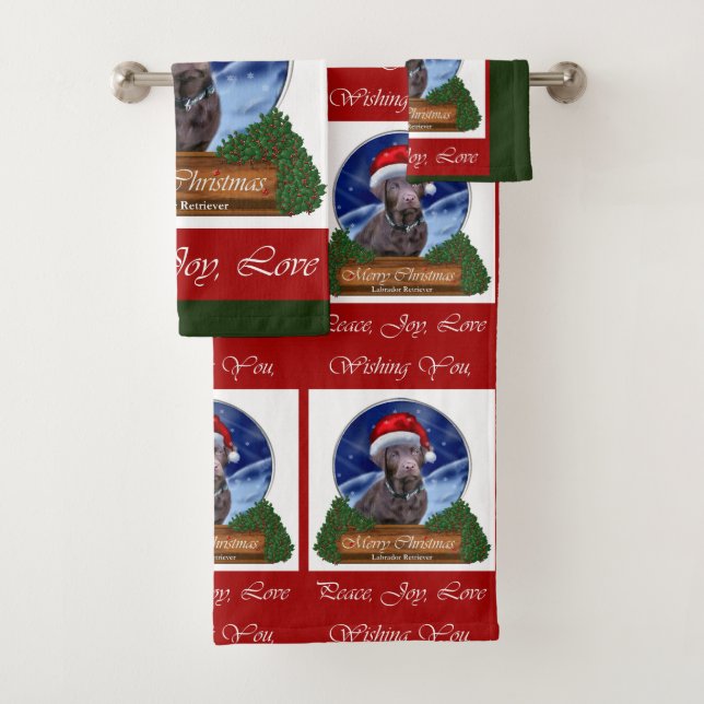Labrador Retriever Weihnachten Badhandtuch Set (Insitu)