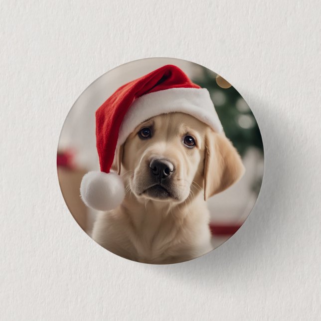 Labrador Retriever Weihnachten Button (Vorderseite)