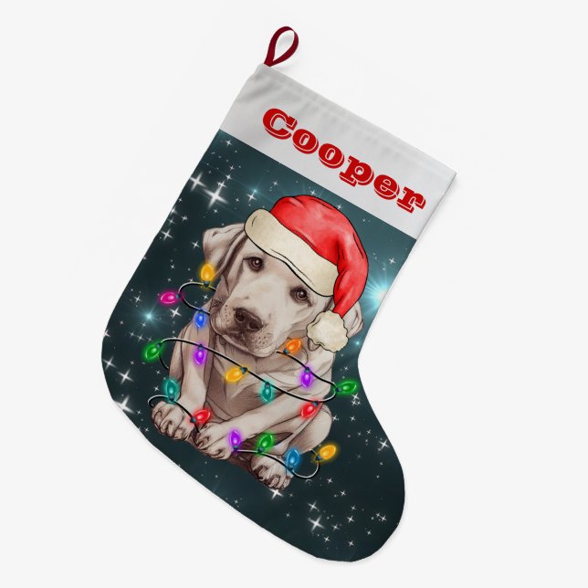 Labrador Retriever Weihnachten Großer Weihnachtsstrumpf (Vorderansicht (hängend))