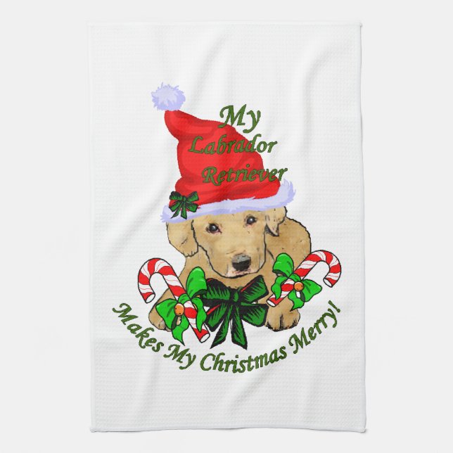 Labrador Retriever Weihnachten Handtuch (Vertikal)