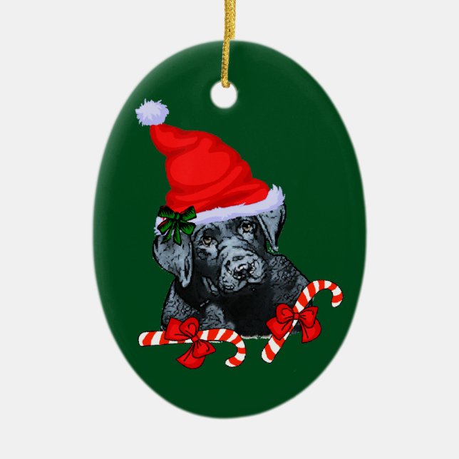 Labrador Retriever Weihnachten Keramik Ornament (Vorne)