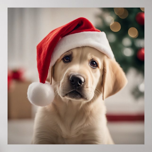 Labrador Retriever Weihnachten Poster (Vorne)