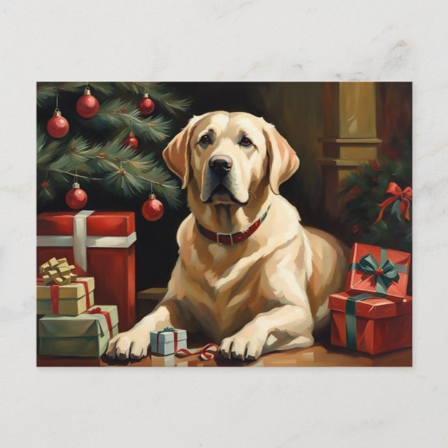 Labrador Retriever Weihnachten Postkarte (Vorderseite)
