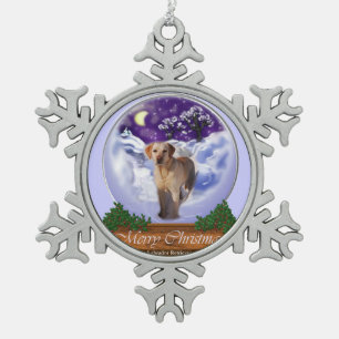 Labrador retriever-Weihnachten Schneeflocken Zinn-Ornament