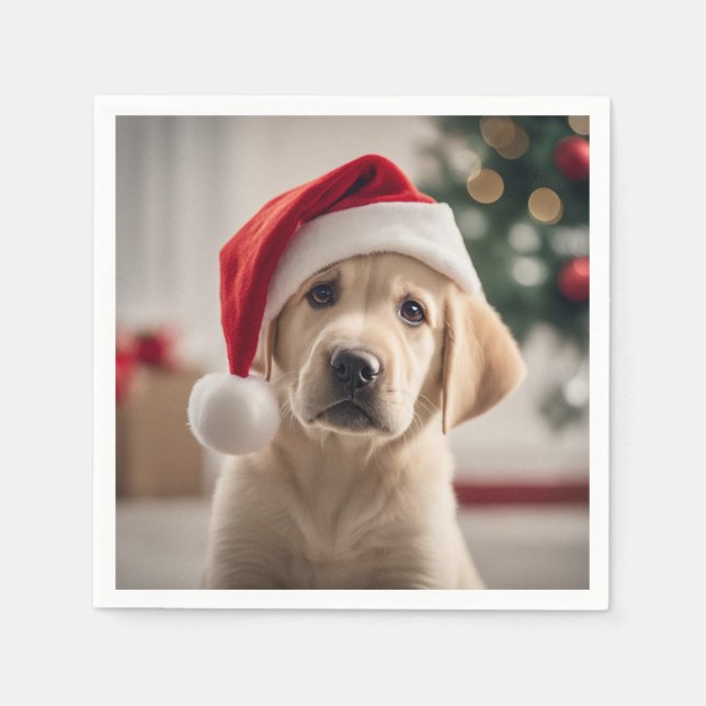 Labrador Retriever Weihnachten Serviette (Vorderseite)
